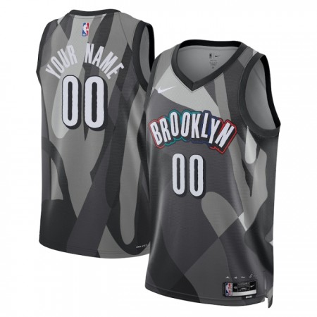 Camiseta Hombre NBA Brooklyn Nets Personalizadas 2024-25 Nike City Edition Gris Swingman